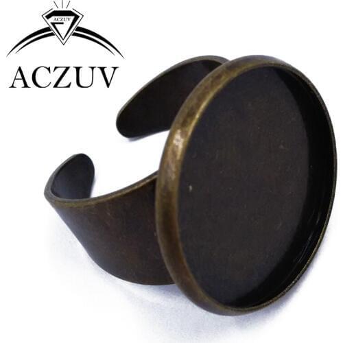 Antique Bronze 200pcs 16mm 18mm 20mm 25mm Cabochon Settings Adjustable Ring Blanks Bezel Blank Ring Base KRS002