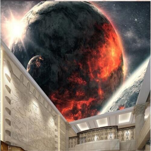 Beibehang Large Custom Fresco Decorative Photo Background Photography Sky Sky Planet Zenith Mural