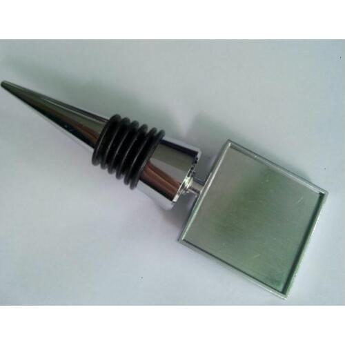 Free Shipping 200PCS 32mm Square Blank Metal Wine Bottle Stopper for DIY Crystal Dome Cabochones Accessory SN2491