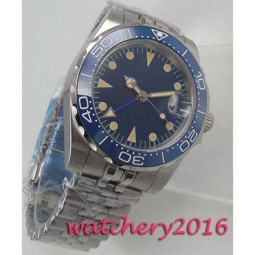 BLIGER 40mm Automatic Mechanical Mens Watches GMT Sapphire Crystal 2020 Diver Man Watch relogio masculino Role Luxury Men Clock