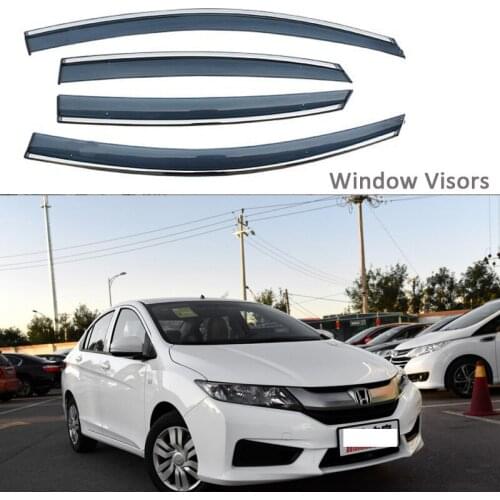For Honda CITY 2015-2019 Car Styling Awnings Shelters Window Visors rain eyebrow Protector Exterior decoration 4PCS/SET 2017