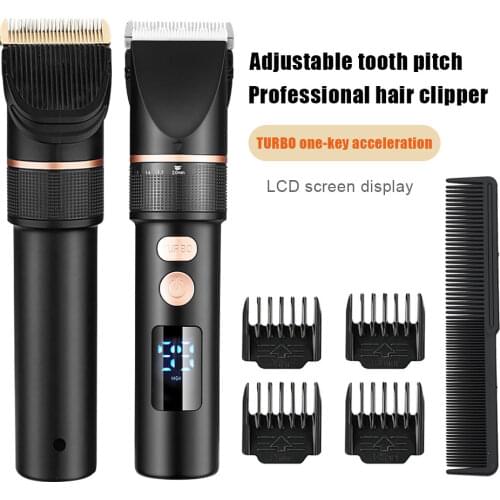 Electric Hair Clipper Rechargeable Hair Trimmer For Men LCD Display Razors Professional Men Hair Cutting Barber Machine