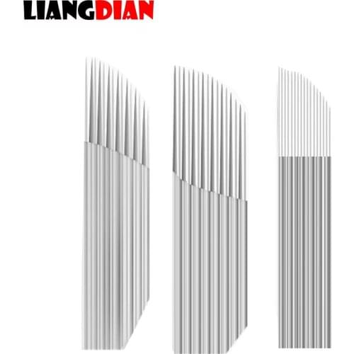 30pcs/lot Single Double Triple Rows Larger Curve Permanent Makeup Eyebrow Tattoo Needle Microblading 3D Embroidery Manual Blade