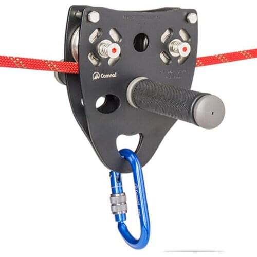 35KN Rock Climbing Pulley Aluminum Alloy 13mm Cable Rope Pulley Carabiner with Handle Grip 320x145x180mm