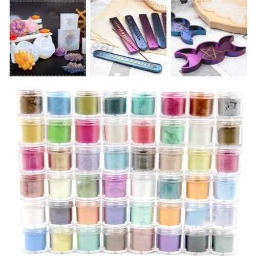 48 Colors Cosmetic Grade Pearlescent Natural Mica Mineral Powder Epoxy Resin Dye Pearl Pigment DIY Jewelry Crafts Making