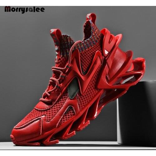 Trend Mesh Breathable Sneakers Blade Men Running Shoes Casual Male Lace-up Outdoor Sport Shoes Men Comfortable Wear Resistant