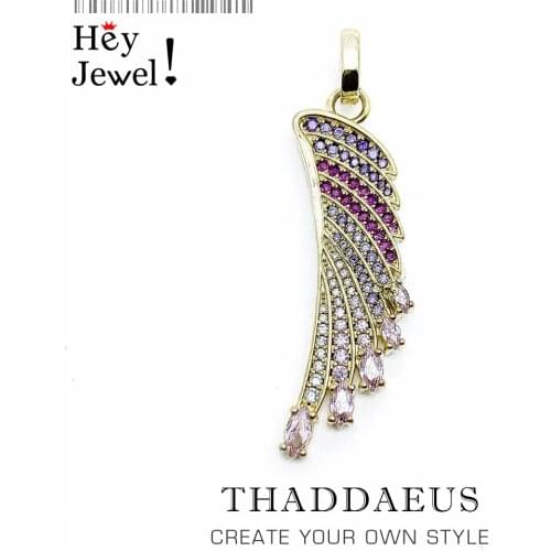 Pendant Gold-coloured Hummingbird Rainbow Wing,2020 Brand New Fashion Jewelry Europe Bijoux 925 Sterling Silver Gift For Woman