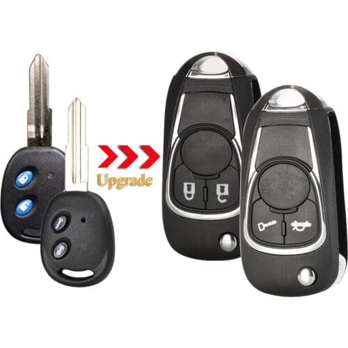 Kutery 2 Buttons Replacement Modified Flip Folding Remote Car Key Shell Case Cover Fob For Chevrolet Epica