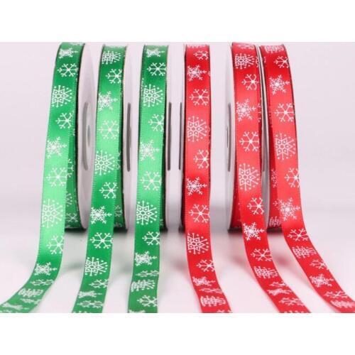 25Yardsx1cm Christmas Colorful Satin Ribbon Packing Tape DIY Crafts Gift Packing Belt Bow For Sewing Accessories Xmas Tree Decor