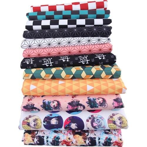 MeetLife Demon Slayer Cotton Fabrics Anime Printed Cloth Sewing Quilting Fabric For Patchwork Needlework DIY Handmade Accessory