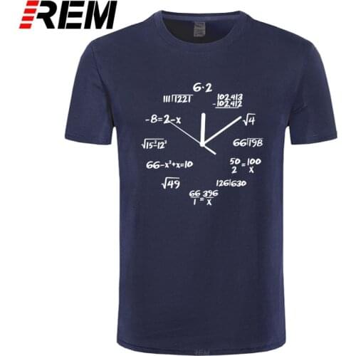 REM 100% cotton math clock print funny men T shirt casual short sleeve o-neck men tshirt cool summer t-shirt mens tee shirt
