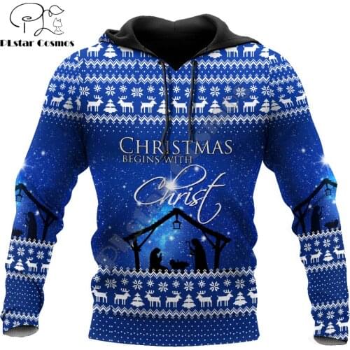 Merry Christmas Jesus 3D All Over Printed Mens Autumn Hoodie Sweatshirt Unisex Streetwear Casual Zip Jacket Pullover KJ644