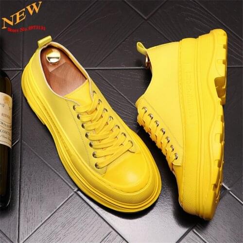 Men Casual Shoes Leather Height Increas Loafers Web Celebrity hip hop Platform Shoes Tennis Chaussure Homme