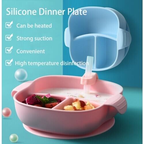 Silicone Baby Sucker Feeding Set Waterproof Dinner Plate Non-Slip Feedings Silicone Bowl Tableware Baby Products Baby Plate