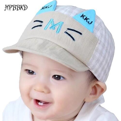 HPBBKD New 4-Color Childrens Hat Summer Fashion Korean Style The Sun Visor Baseball Cap Boys And Girls Cats Caps Tide GH563