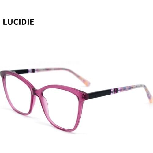 LUCIDIE Classic Oversized Square Glasses Frame Women Brand Designer Female Clear Lens Eyewear Acetate Myopia Optical Eyeglasses