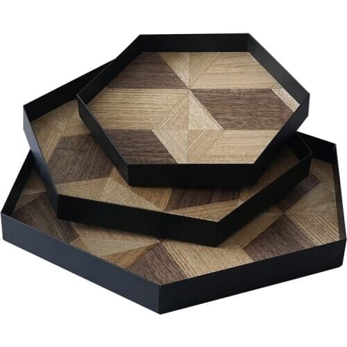 Log Color Matching Storage Tray Ins Wind Home Soft Decoration Ornaments Desktop Storage Tray Wood Grain Dried Fruit Tray