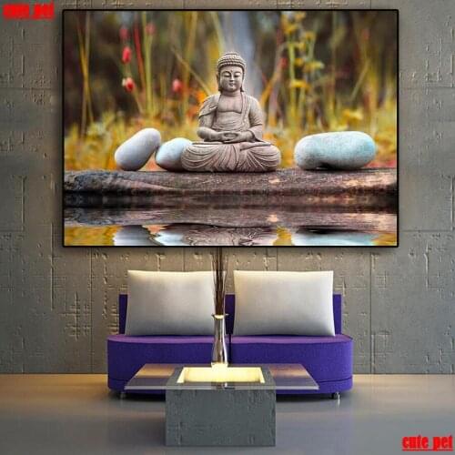Full Square Diamond 5D Buddha statue religion DIY Diamond Painting Embroidery Cross Stitch Rhinestone Mosaic Painting Home Decor