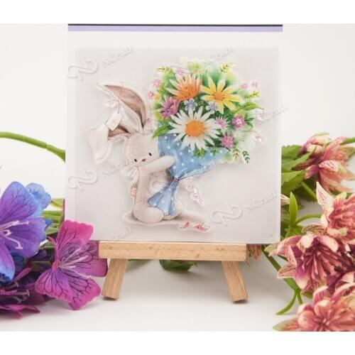 Clear Stamps rabbit Scrapbook Card album paper craft handmade silicon rubber roller transparent stamps