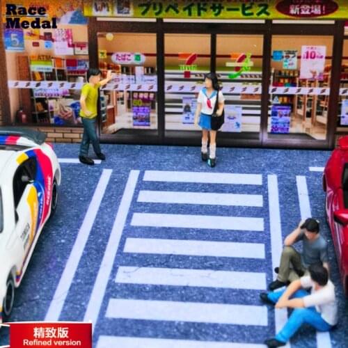 RaceMedal1:64 figures diorama Initial D Uniform girl Japanese boy