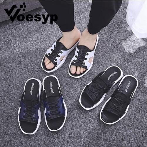 Fashion Men Slippers Casual Black Shoes Non-slip Slides Indoor Outdoor Summer Sandals Soft Sole Flip Flops Man