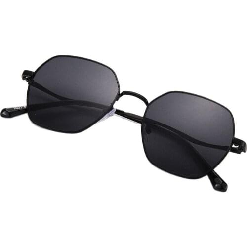 Retro polygon sunglasses Men Women Luxury pink Lens Round Sunglasses Vintage Small frame Mirror color sunglasses