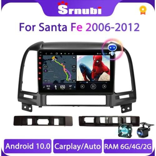Android10.0 2din 48EQ For Hyundai Santa Fe 2006-2012 Car GPS navigation radio 4G net Wifi FM AM DSP RDS multimedia video player