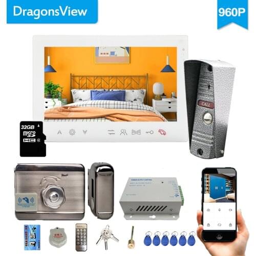 Dragonsview 7" Wifi Video Intercom with Open the Door Electronic Lock Wireless Smart IP Video Door Phone Doorbell with Camera