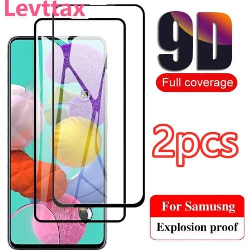 2PCS Full Glue Full Cover Tempered Glass For Samsung Galaxy A50 A51 A70 A71 Screen Protector Explosion Proof Protective Glass