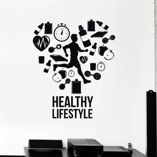 Healthy Lifestyle Wall Decals Run Runner Wall Sticker For Gym Cardio Sport Stickers Home Decoration Removable H206