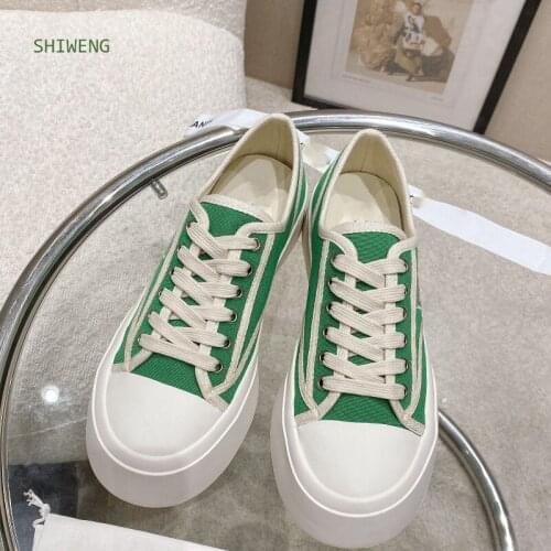 2021 Autumn New Women Canvas Shoes 5CM Platform Shoes Lady Thick Leisure Shoes Women Sneakers Student Canvas Shoes