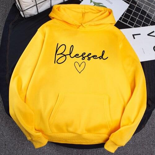 Female Pullover Casual Religion Sweatshirt Woman Blessed Print Woman Hoodies Plus Size Hoodies