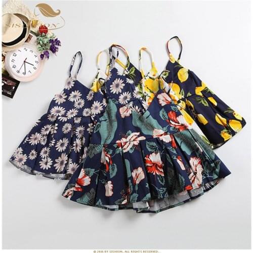SISHION Floral Print Crop Tank Top Women VT0005 Vintage Retro Summer Cotton Sexy Short Bustier Top