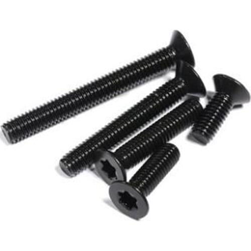 125pcs M2 Black 304 Stainless Steel Countersunk Torx Screw Flat Head Screws Long Bolt 3mm-14mm