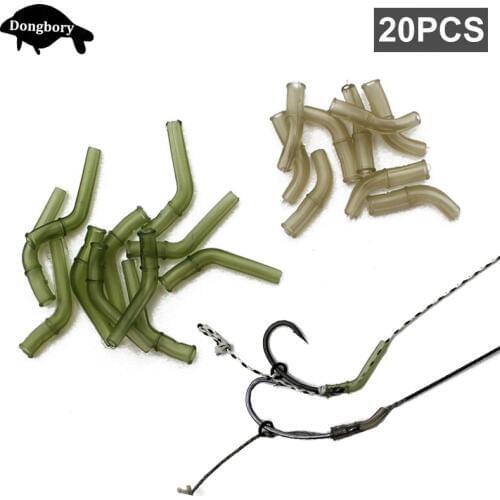 20PCS Carp Fishing Accessories Line Aligner For Hair Rig Hook Sleeves Anti Tangle Aligners Soft Rubber Elbow Anti Tangle Sleeves