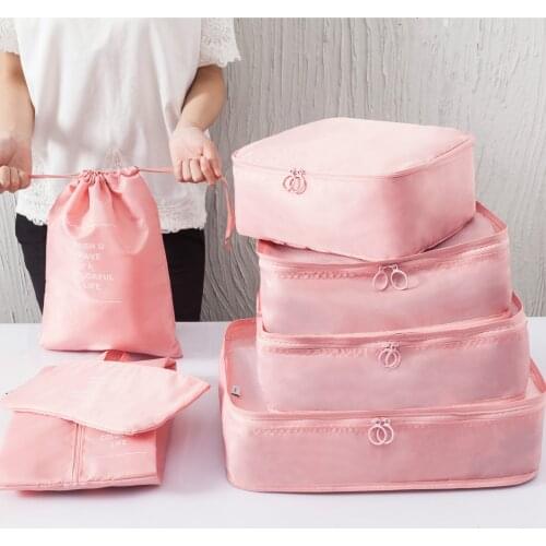 6pcs/set Luggage Travel Packing Bags Packing Cubes Organizer Clothes Storage Bag Suitcase Clothes Bag Travel Storage Accessories