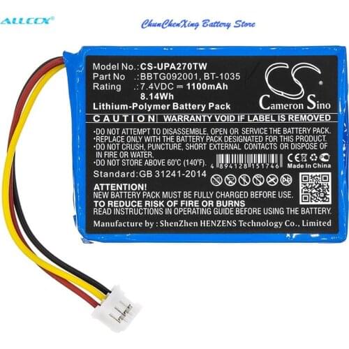 Cameron Sino 1100mAh Battery BBTG092001,BT-1035 for Uniden Atlantis 270