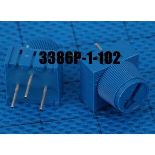 Free ship 50pc Variable Resistors 3386P-1-102 3386P-1-102TLF Trimming Potentiometer 1K with Knob TRIMMER 1K OHM Best quality