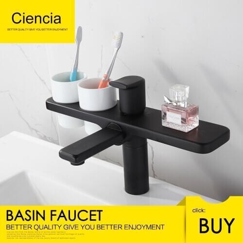 Free Shipping Brass 360 Degree Basin Mixer Chrome / Black Bathroom Sink Faucet Basin Faucet with Double Toothbrush Cup Holder