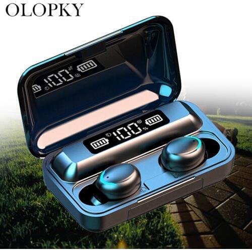 Bluetooth Earphones Sports TWS 5.0 Wireless Headphones Earbuds LED Display 8D HIFI Stereo Headset With Mic Charging Case PK F9