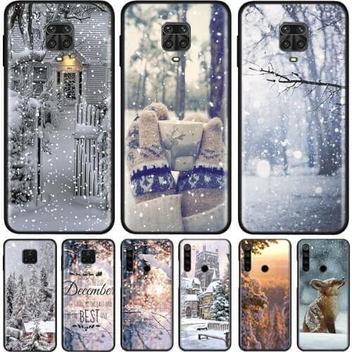 Landscape Winter Light Snow Silicone Cover For Xiaomi Redmi Note 9 9A 9C 9S Pro Max 8T 8 7 6 5 Pro 5A 4X 4 Prime Phone Case