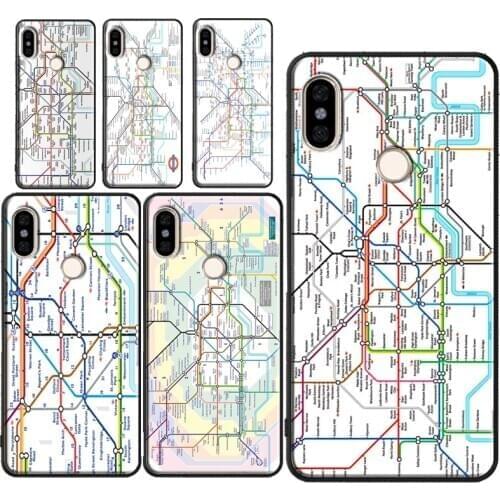 London Underground Tube Map Case For Redmi Note 9 Pro 8 7 8T 9S 9A 9C For Mi Note 10 Lite 9T A3 For POCO X3 Coque