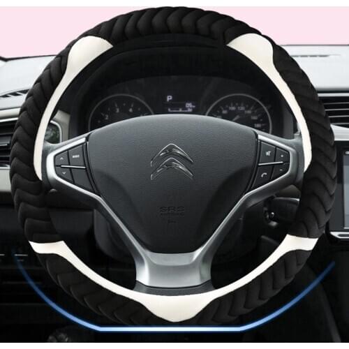 Car Steering Wheel Cover D shape 38cm for Citroen C3-XR C4 Sega C4L Elysee DS3 DS4 DS5 DS3 Audi TT Volkswagen Golf 7
