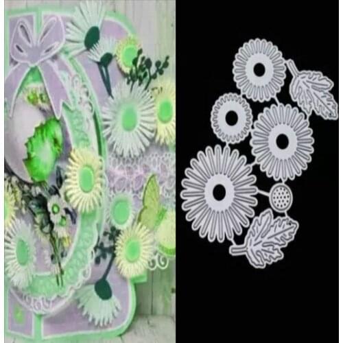 Chrysanthemum flowers with various decorationsMetal Cutting Dies for DIY Scrapbooking Album Paper Cards Decorative Crafts