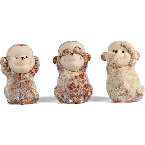 Monkey Statue Animal Decoration Ceramic Crafts Desk Decoration Cute Monkey Creative Simple Mascot Home Decoration