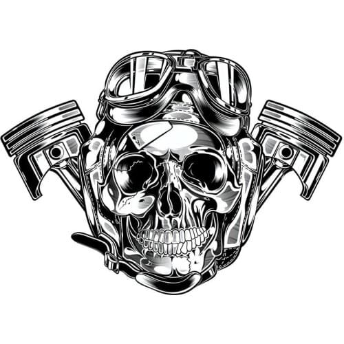 Fuzhen Boutique Decals Exterior Accessories Funny Car Stickers Pilot Skull Vinyl Decal Auto Motorcycle Skeleton Skull Sticker