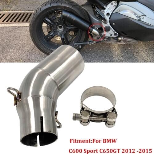 For BMW C600 Sport C650GT C650 GT 2012 2013 2014 2015 Exhaust muffler Middle Link Pipe Connector Slip On Muffler Reserve Cat