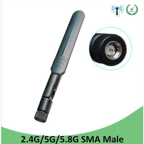 5pcs 2.4GHz 5GHz 5.8Ghz Antenna 5dBi SMA Male Connector Dual Band wifi Antena aerial wireless router 2.4 ghz 5.8 ghz