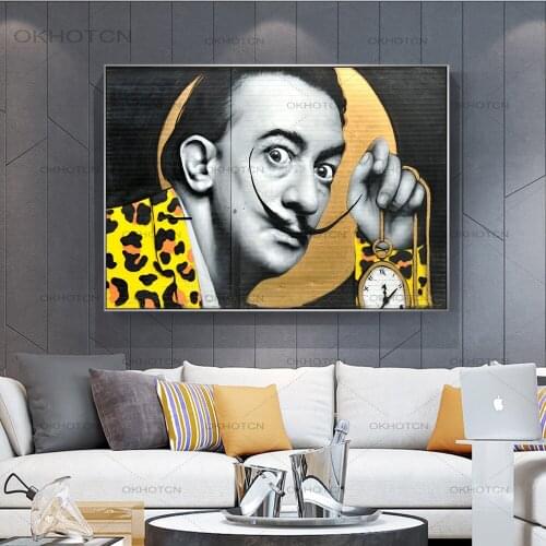 Salvador Dali Graffiti Art Canvas Paintings On The Wall Art Posters and Prints Salvador Street Art Canvas Pictures Home Decor