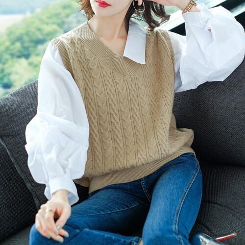 JANELUXURY Women's V-Neck Pullovers